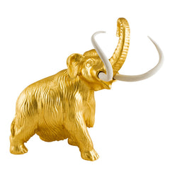 Elefante Mammut h43 in ceramica decorato con Foglia Oro