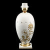 Lampada h26 in ceramica colore bianco con disegni Rama Oro e cristalli Swa
