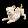 Cane Terrier cucciolo che gioca h16 in ceramica colore Avorio Oro con cristalli Swa