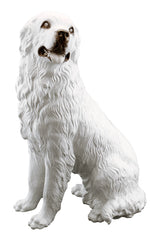 Cane Terranova h94 in ceramica colore Bianco con dettagli neri e cristalli Swa