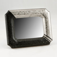 Portafoto o specchio rettangolare 27x20 Nero effetto con Platino