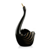 Cigno collo lungo a vaso in ceramica h25 e h40 colore Nero con dettagli Oro