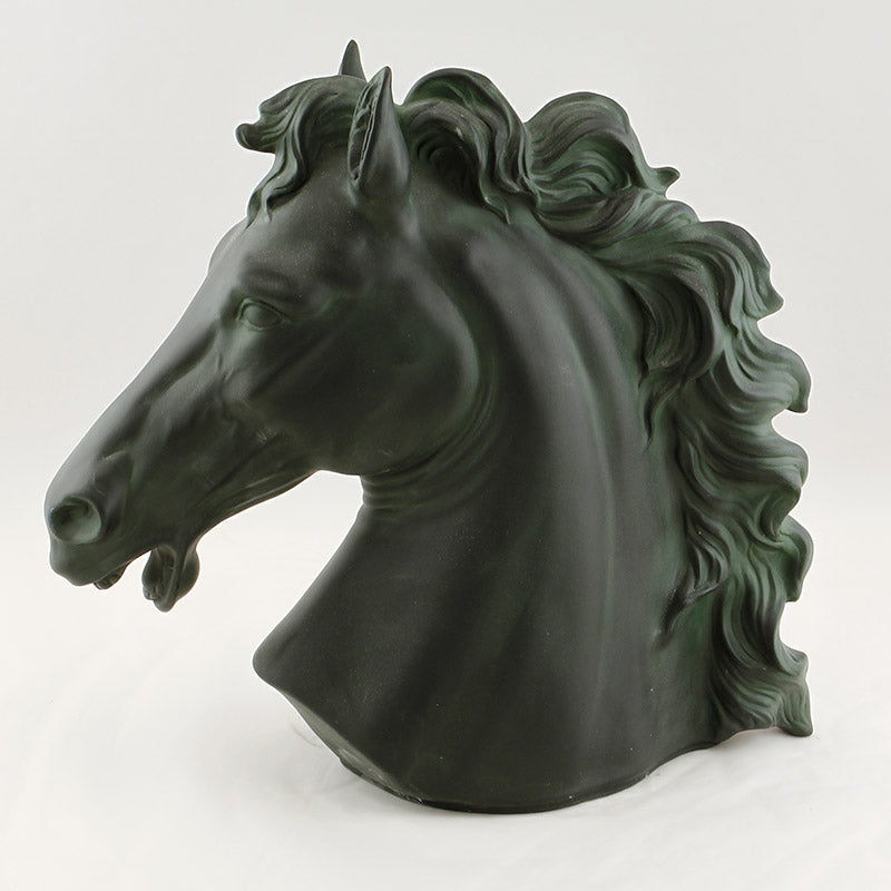 Cavallo Testa h48 in ceramica artistica Colorato Antico