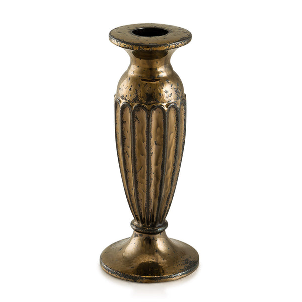Portacandele in ceramica classico con finitura bronzo brunito | Atene