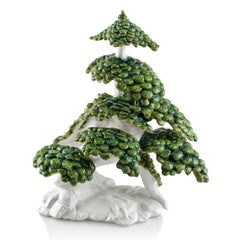Albero Bonsai Shakan h50 e 35 in ceramica colore Bianco Verde