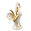 Gallo h33 che canta in ceramica colore Bianco Oro