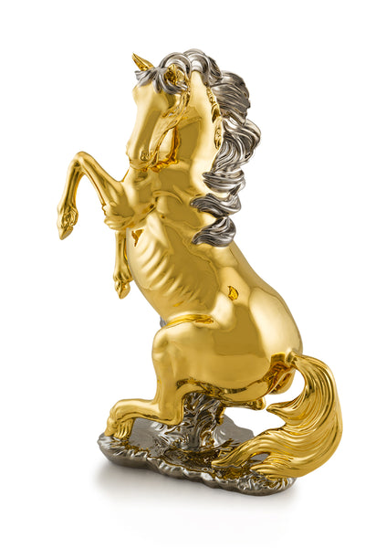 Cavallo h70 in ceramica Colorato Oro Platino