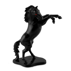 Cavallo rampante h42 in ceramica colore Nero con cristalli Swa