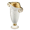 Vaso Toga h42 in ceramica colore Bianco Oro con cristalli Swa e Disegni applicati