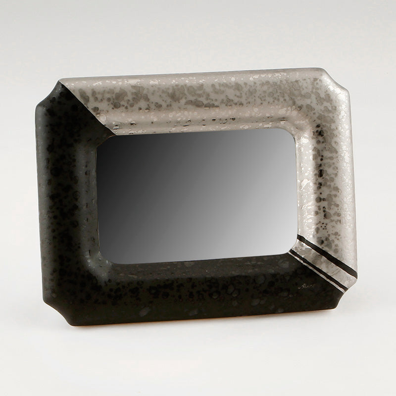 Portafoto o specchio rettangolare h20 Nero effetto con Platino