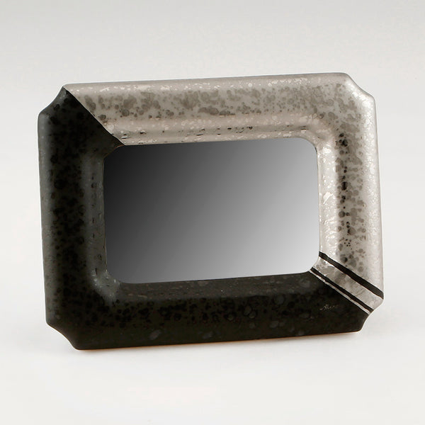 Portafoto o specchio rettangolare 21x17 Nero effetto con Platino